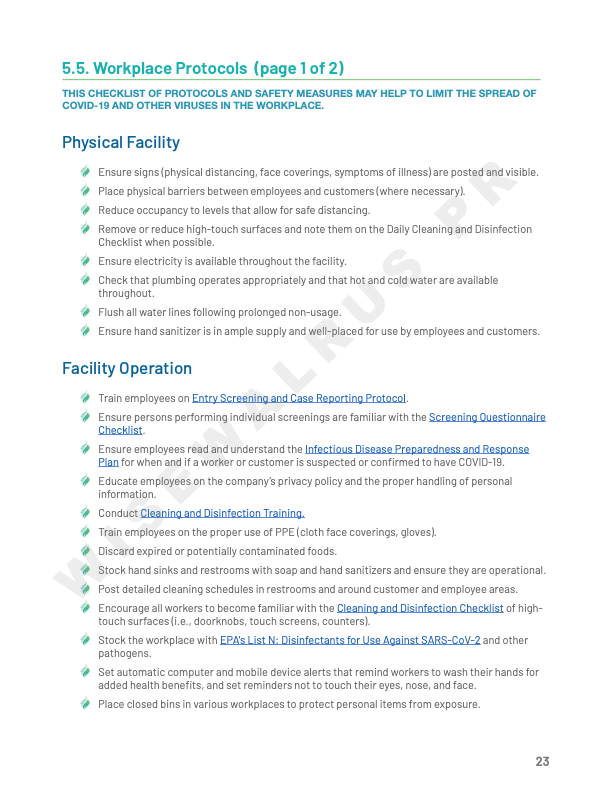 Post Coronavirus SOP and Blueprint for businesses and restaurants