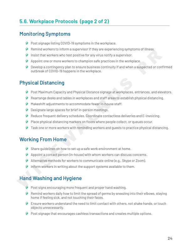 Post Coronavirus SOP and Blueprint for businesses and restaurants