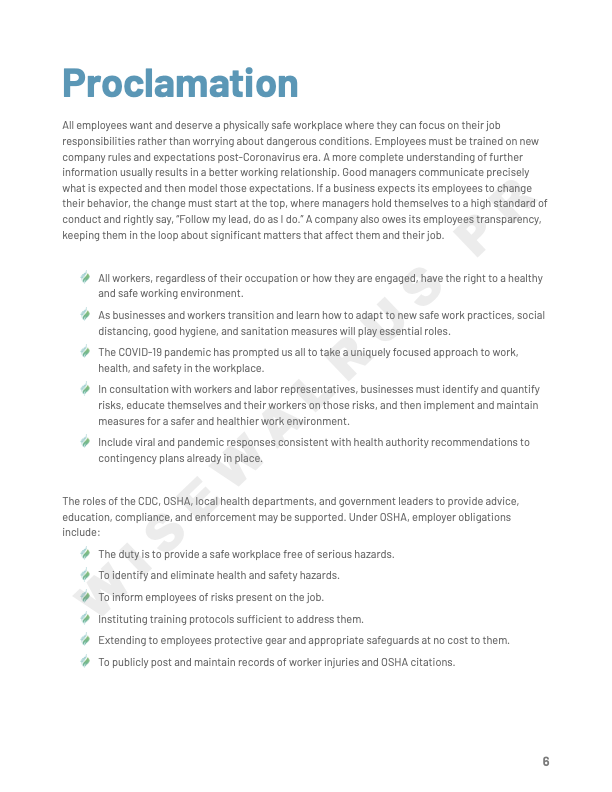 Post Coronavirus SOP and Blueprint for businesses and restaurants